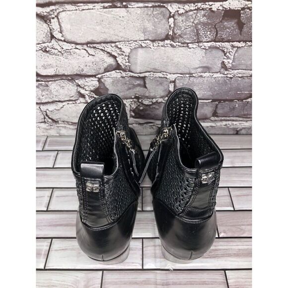 Sam Edelman Elita Black Leather Cut Out Block Heel Western Boots Women Sz 10M US - Picture 9 of 16